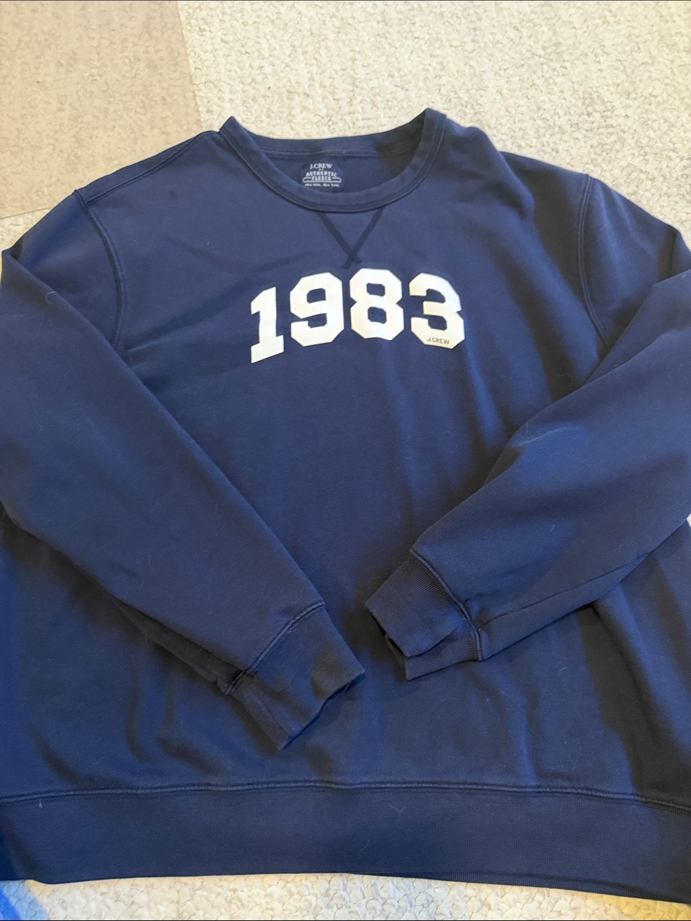 J. Crew factory Men's Navy '1983' Crewneck Sweatshirt Size XXL